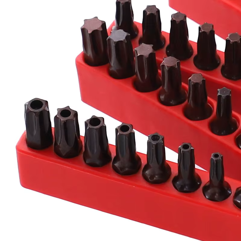 Embouts de tournevis Torx 25mm avec trou, jeu magnétique T20 T25 T6-T40 1/4 pouces, tournevis électr