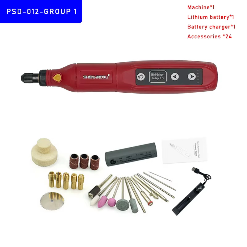 Perceuse sans fil Mini meuleuse batterie amovible Rechargeable gravure LED Variable 5 vitesses outil