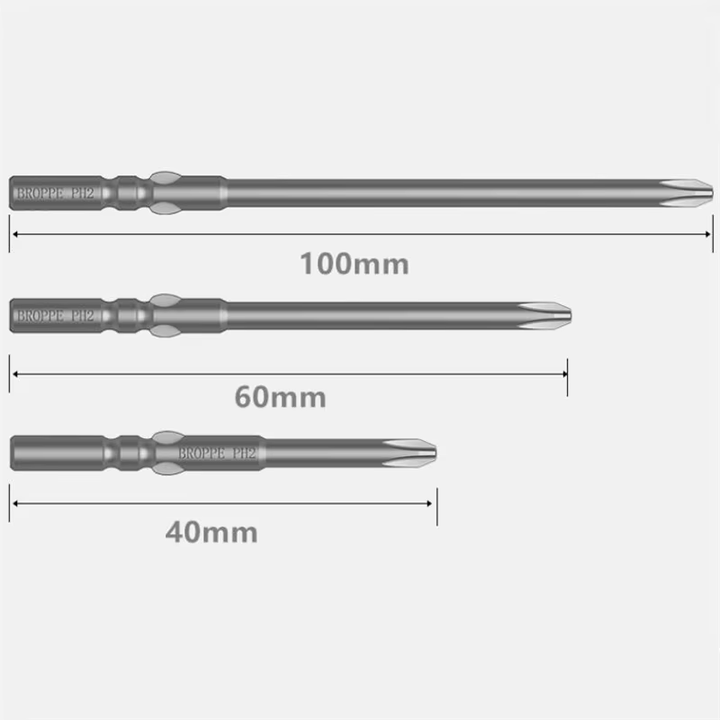 BROPPE 801 Phillips tournevis électrique embout S2 acier allié 5mm tige ronde forte embout de tourne