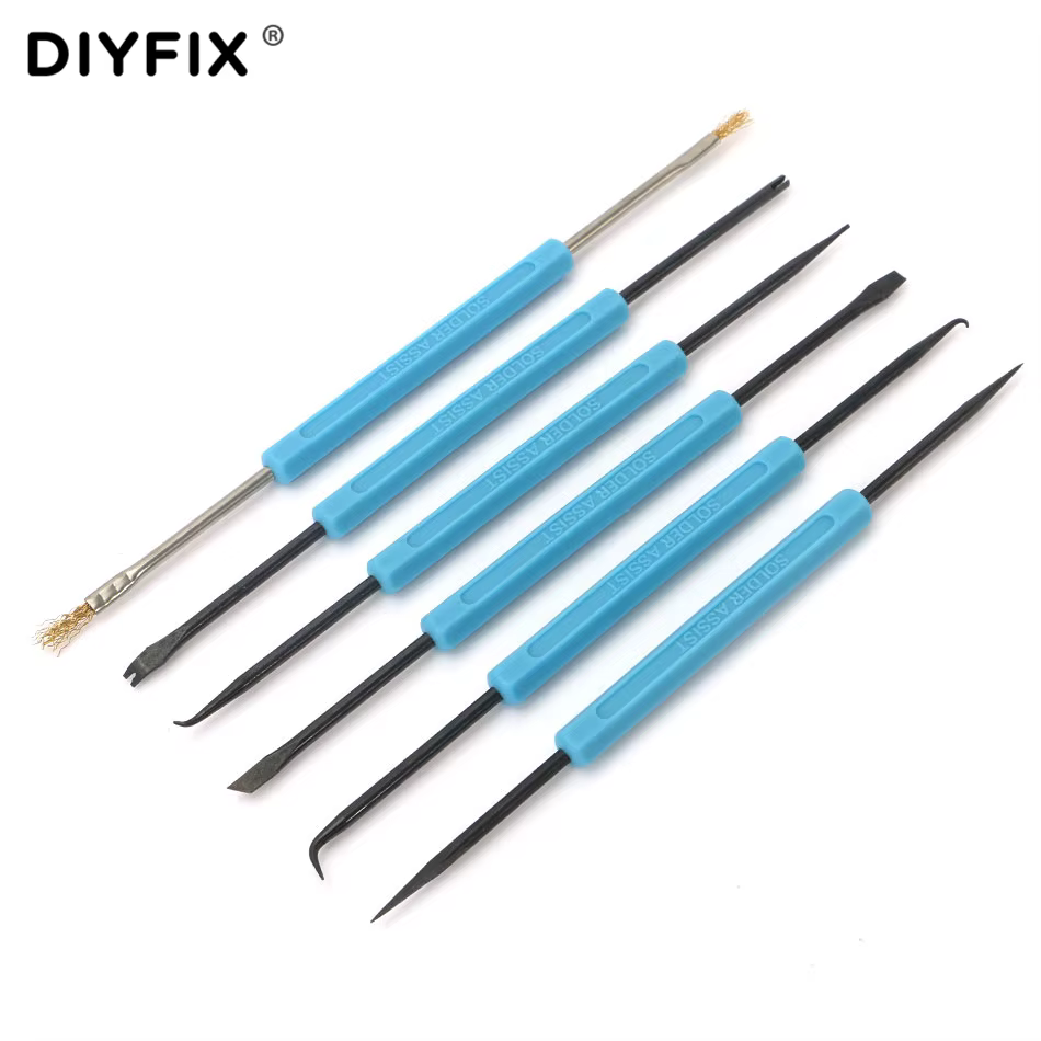 DIYFIX 6 en 1 acier soudure assistance BGA PCB ensemble d'outils de réparation précision composants 