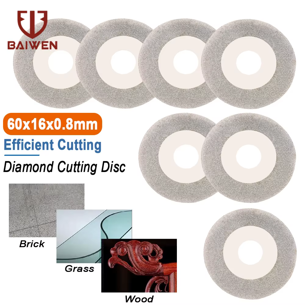 Disque de coupe en diamant 60x16x0.8mm, lames de scie circulaire pour meuleuse d'angle, meulage et c