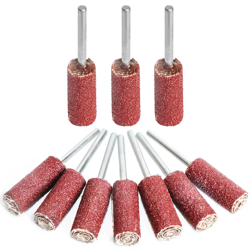 Tambour de ponçage grain 80-400 avec mandrin de 3mm pour outils rotatifs Dremel, outils abrasifs, ba