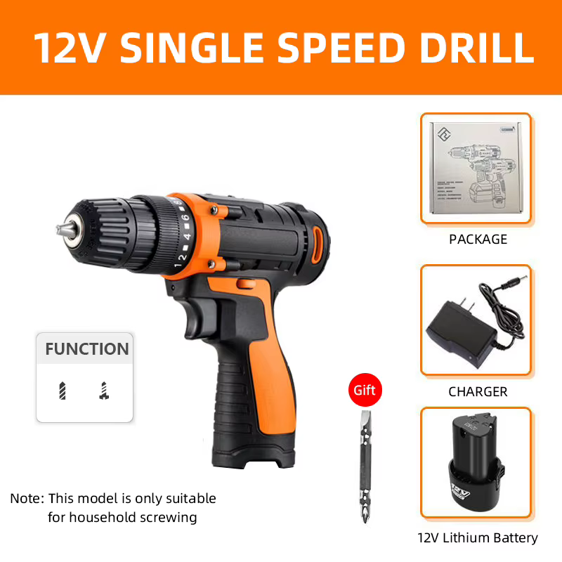 Perceuse sans fil 12V/25V MAX, batterie 3000mAh, 150 min d'utilisation, tournevis électrique 18 + 1 