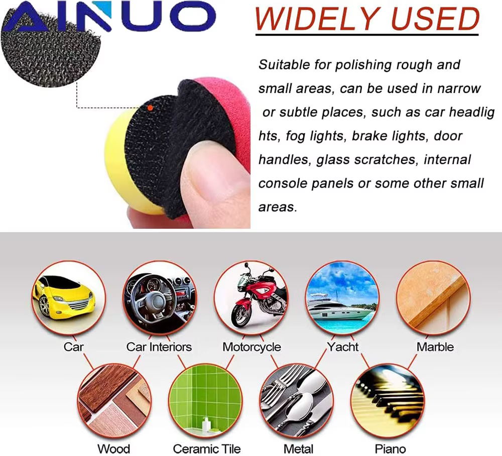 22 pièces polissage cire polissage éponge tampons Kit ensemble moyeu de roue de voiture vernis tige