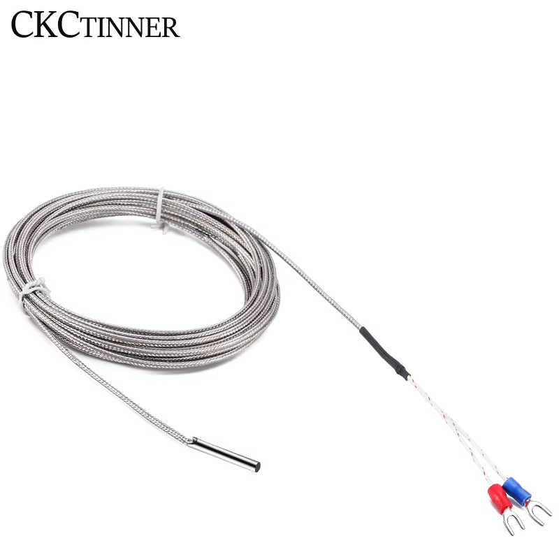 Thermocouple de Type K 4x30mm, 1/2/3/4/5M, Type de sonde, fil tressé blindé, capteur de température 