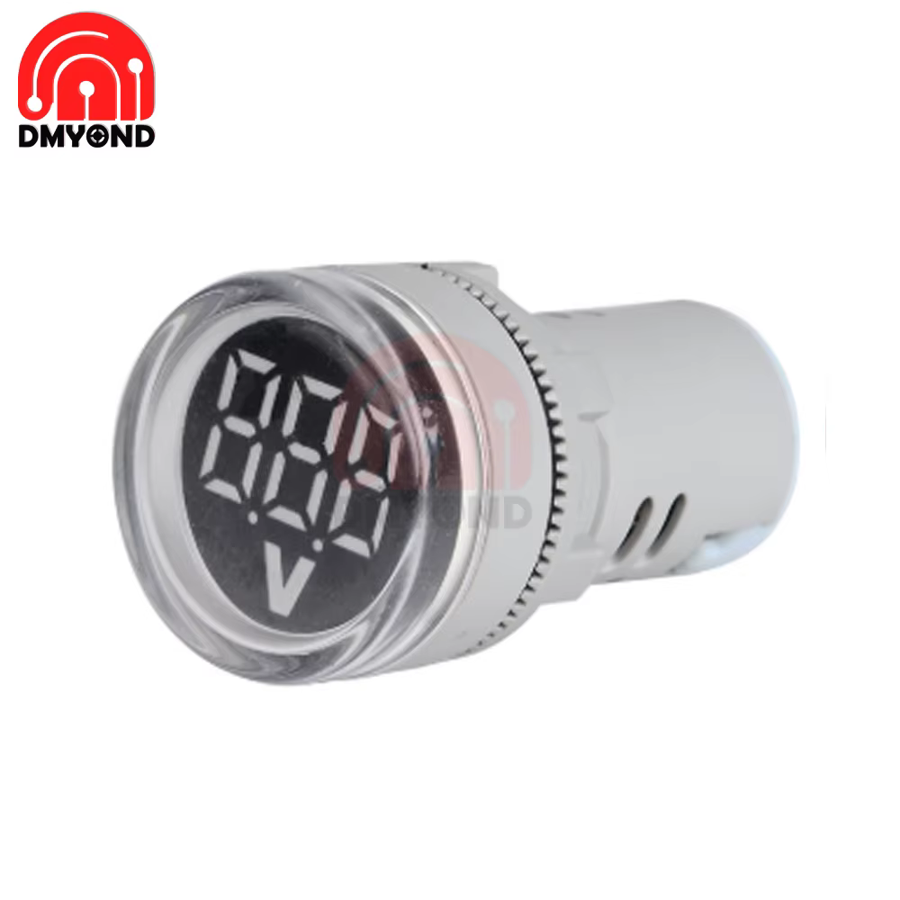 Voltmètre à affichage numérique LED rond 6-100V DC 12V 24V 22mm, moniteur de tension, indicateur de 