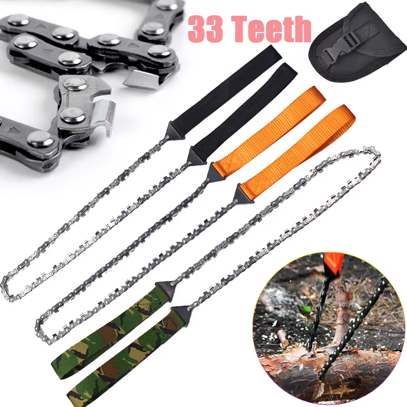 11/33 dents Portable survie scie à chaîne tronçonneuses d'urgence Camping randonnée poche scie à mai