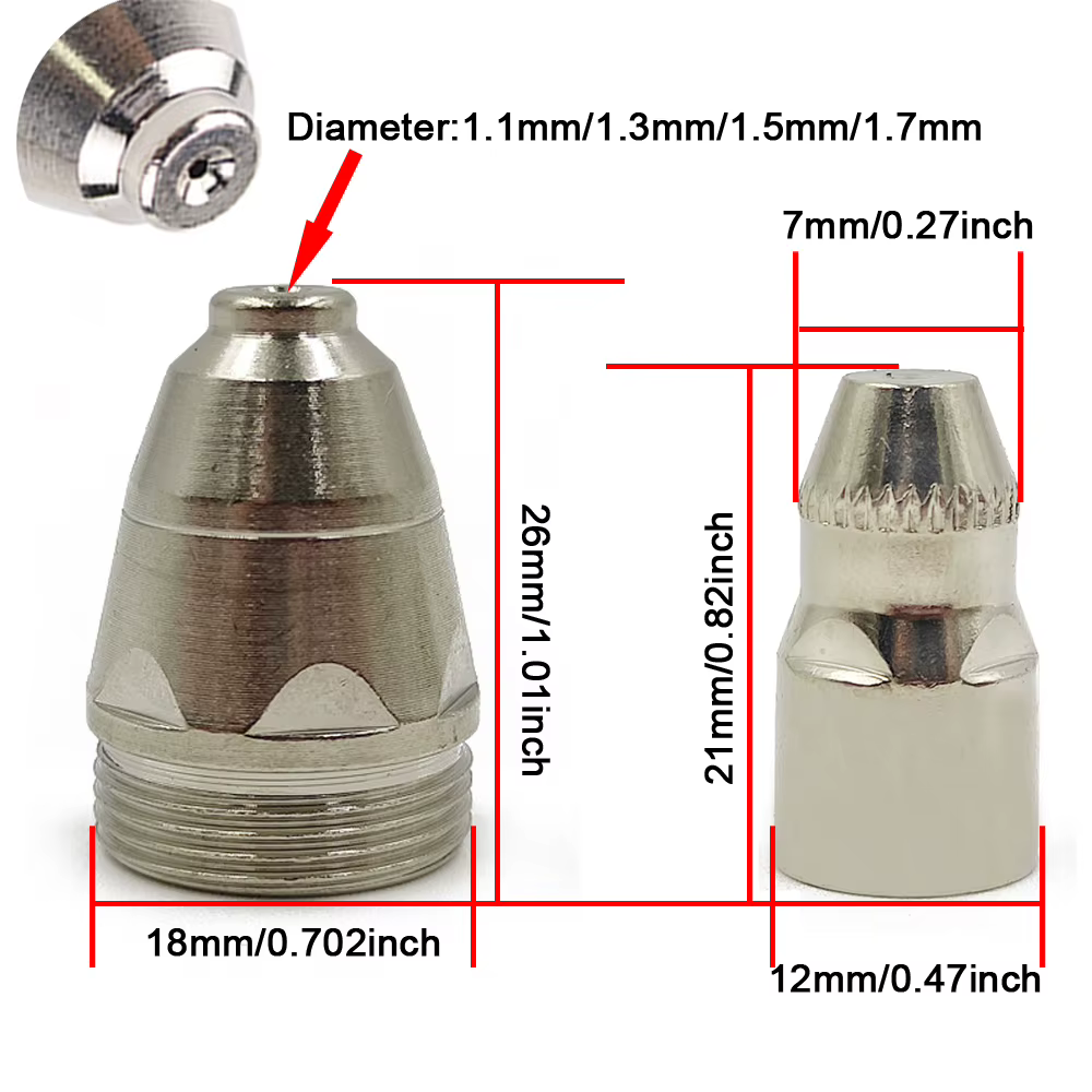 Bouclier de torche de soudage plasma P80, buse d'électrode de pointe, coupe consommable, CNC, 60A, 8
