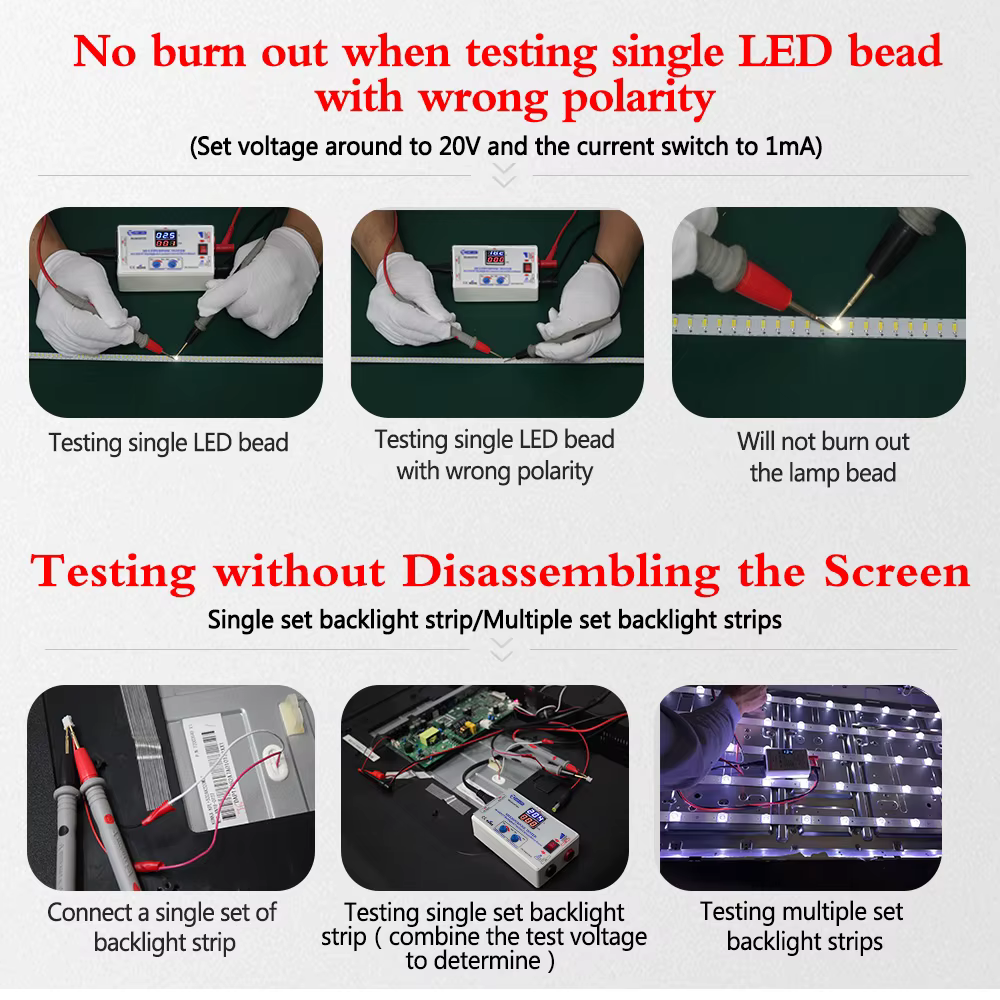 YEKMLCO KT4H 0-330V testeur de rétro-éclairage TV LED ajustement intelligent réglage manuel de la te
