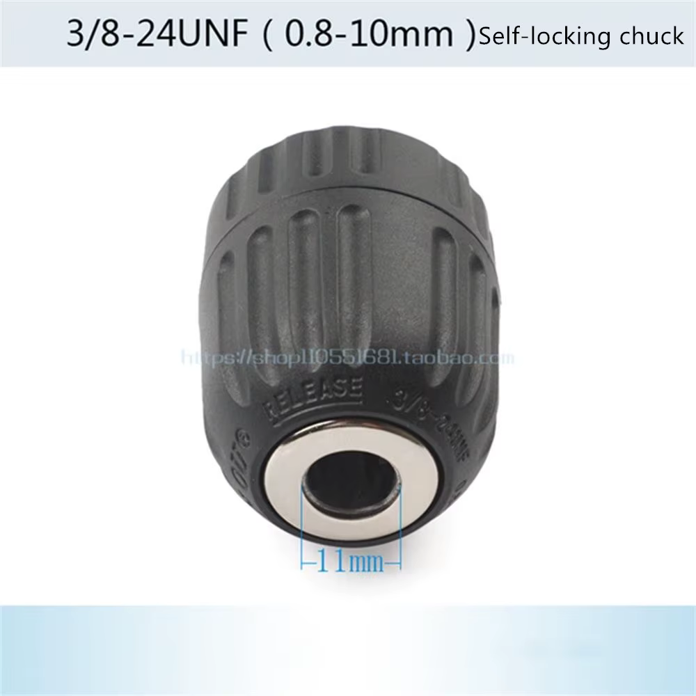 Mandrin de perceuse autobloquant sans clé, 0.8-10mm, 3/8-24 UNF, conversion antichoc, outil de tourn