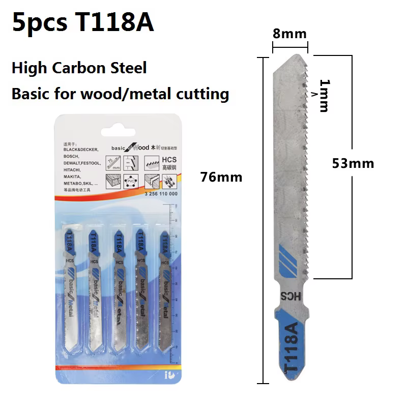 XCAN T tige lame de scie 5 pièces T111C T118A T127D T144D T244D T318A T344D lame de scie sauteuse en