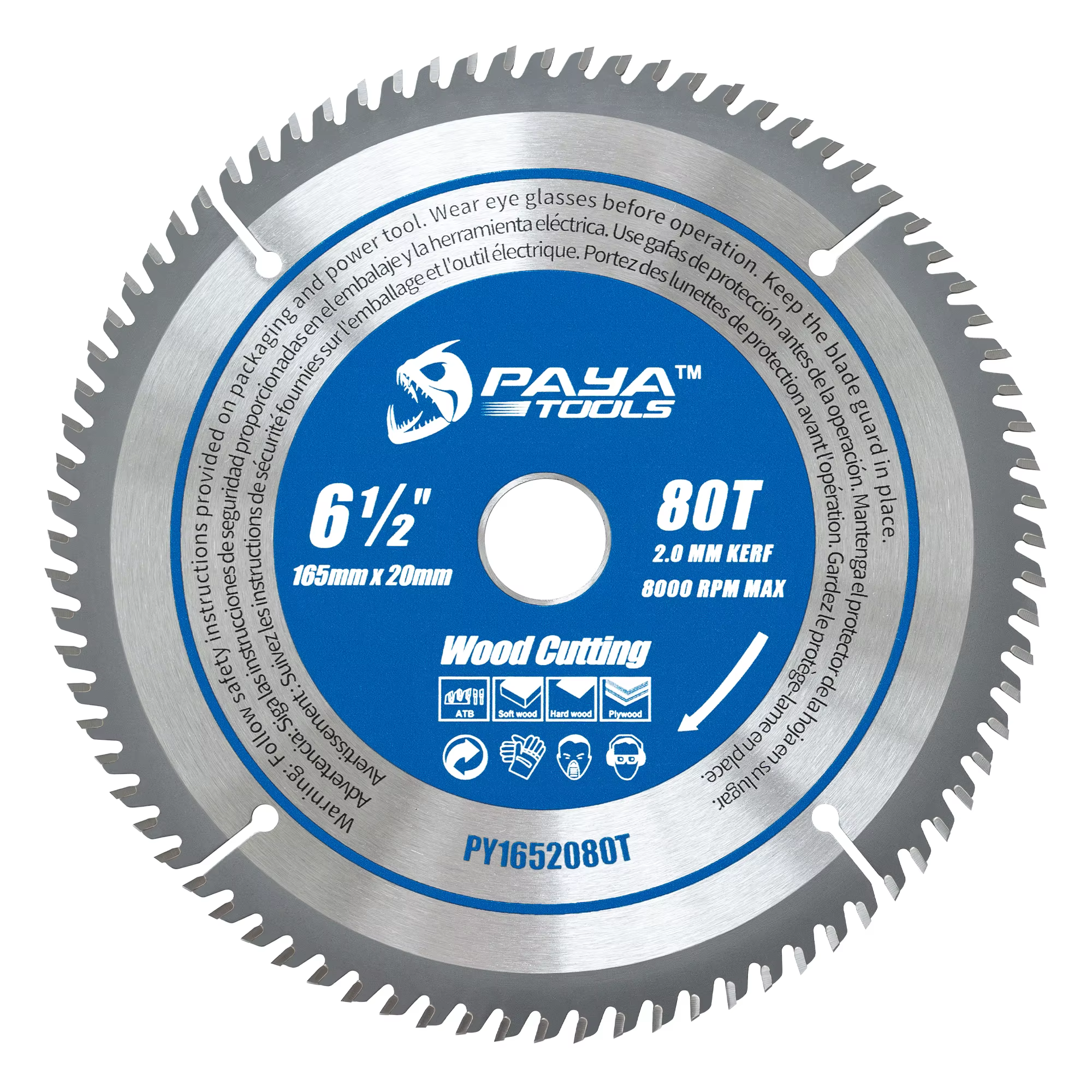 Lame de scie circulaire PAYA 6-1/2 pouces pour le bois, disque de coupe TCT, outils de travail du bo