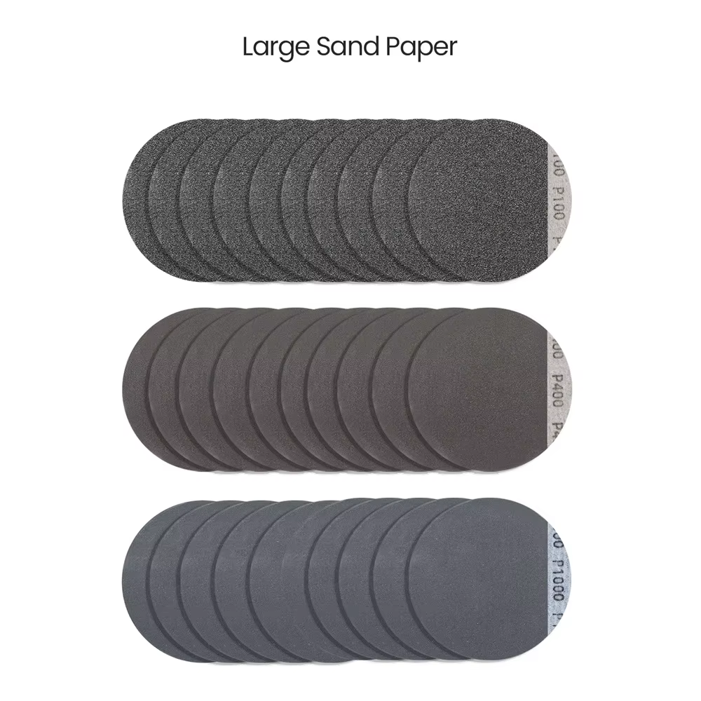 Bloc de ponçage rond à crochet et boucle, Kit de ponceuse à main humide et sèche pour le polissage d