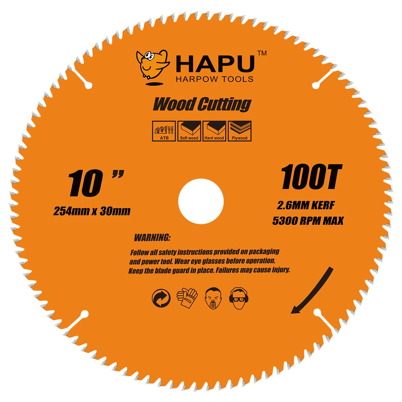 Lame de scie à onglet HAPU de 10 pouces, 100 dents, lame de scie professionnelle pour le travail du 