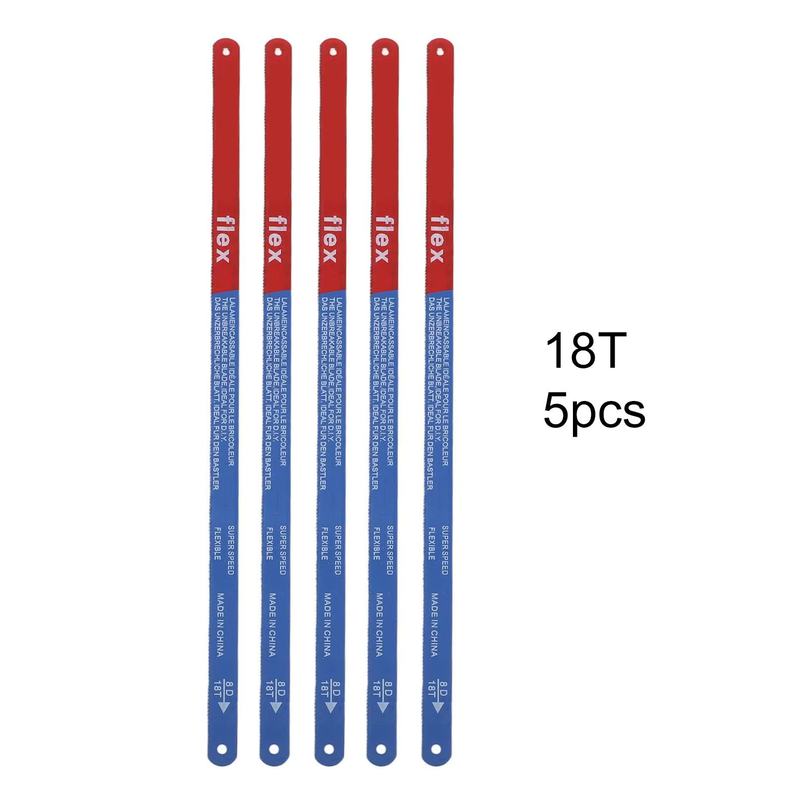 Lames de scie à métaux 300mm M 35 en acier, 5 pièces, lames de scie à main 14T/18T/24T bimétalliques