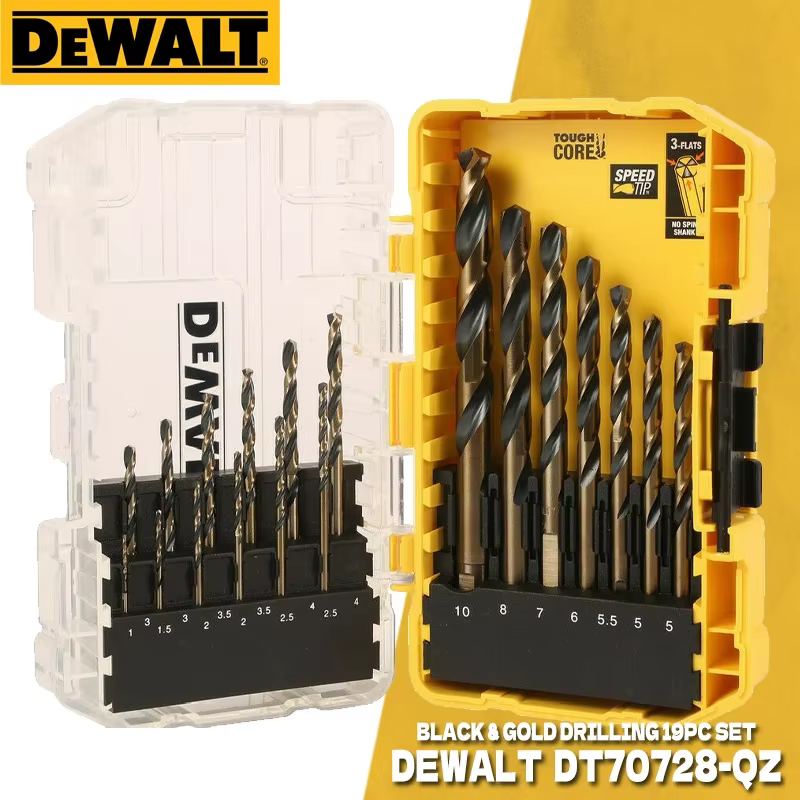 DEobcuT DT70728 19 PC BLACK & duo propositions Set Perceuse électrique Kit Accessoires pour outils é