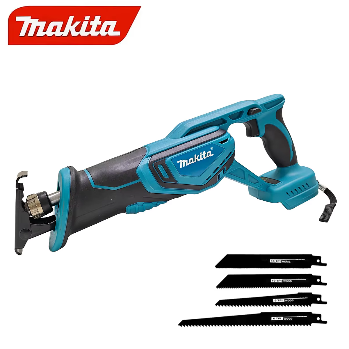 Scie sauteuse sans fil Makita, haute puissance, avec 4 lames, sans balais, 13000SPM, outils électriq