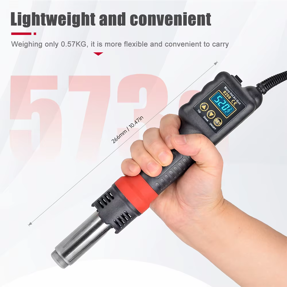 JCD 8208 pistolet thermique Micro Station de soudage 750W pistolet à Air chaud LCD sèche-cheveux num