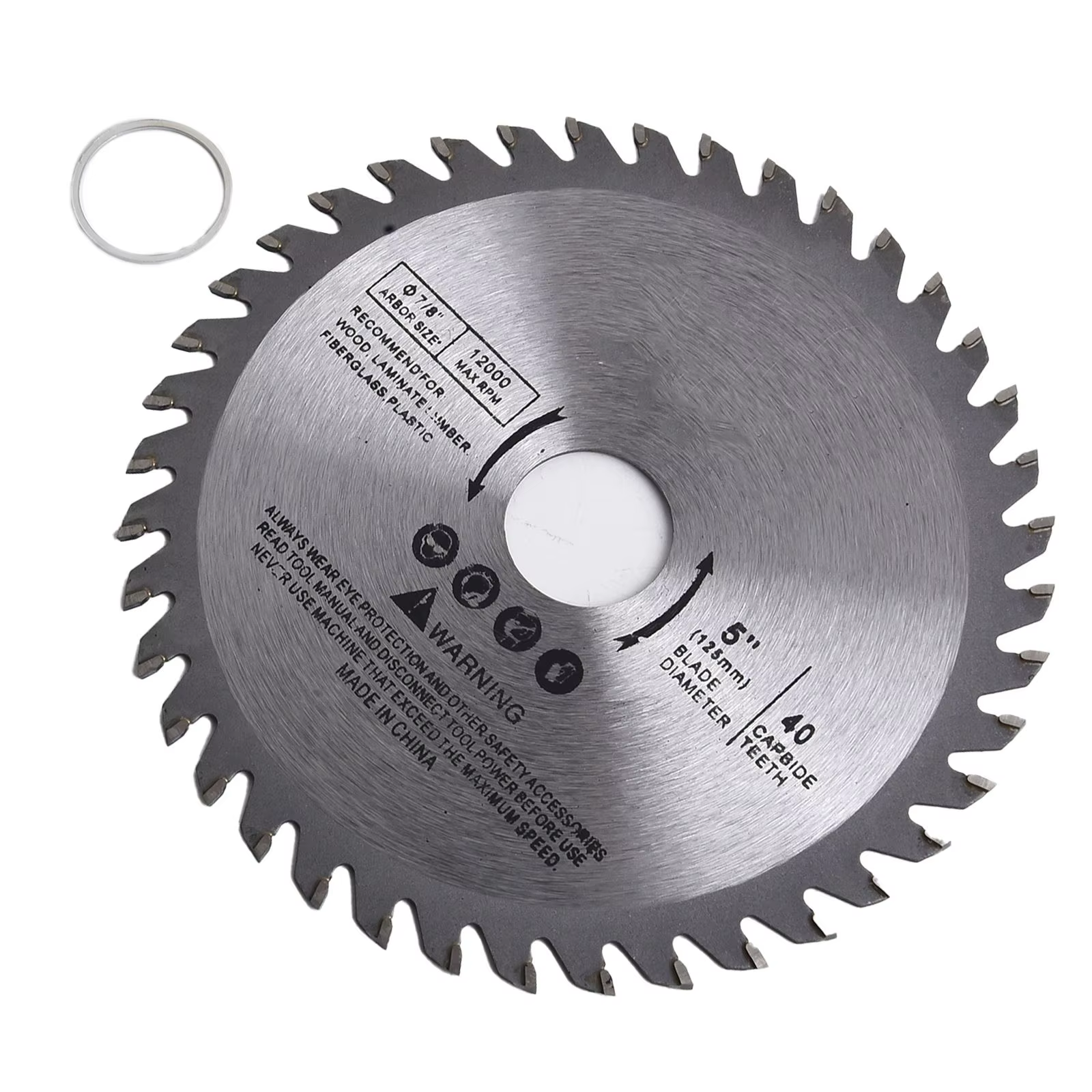 Disque de coupe de 5 pouces, lame de scie circulaire pour le bois, outils de coupe à pointe en carbu