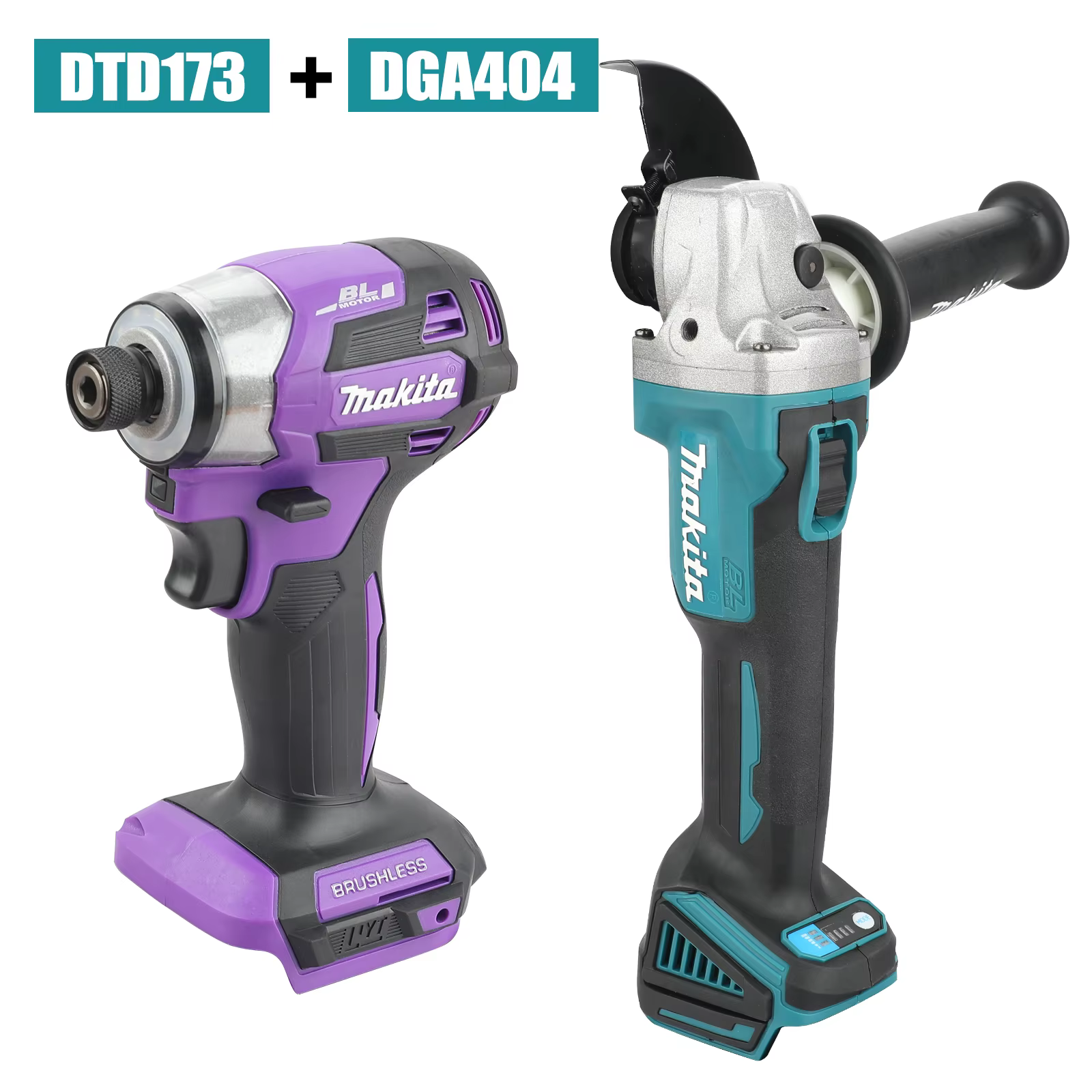 Meuleuse d'angle électrique sans balais Makita DGA404 18V 125mm avec perceuse à percussion DTD173, e