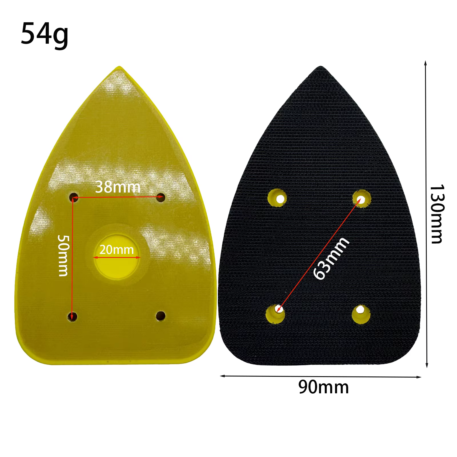 Tampon de ponçage triangulaire, plaque de support à crochet et boucle, disque de meulage pour meuleu