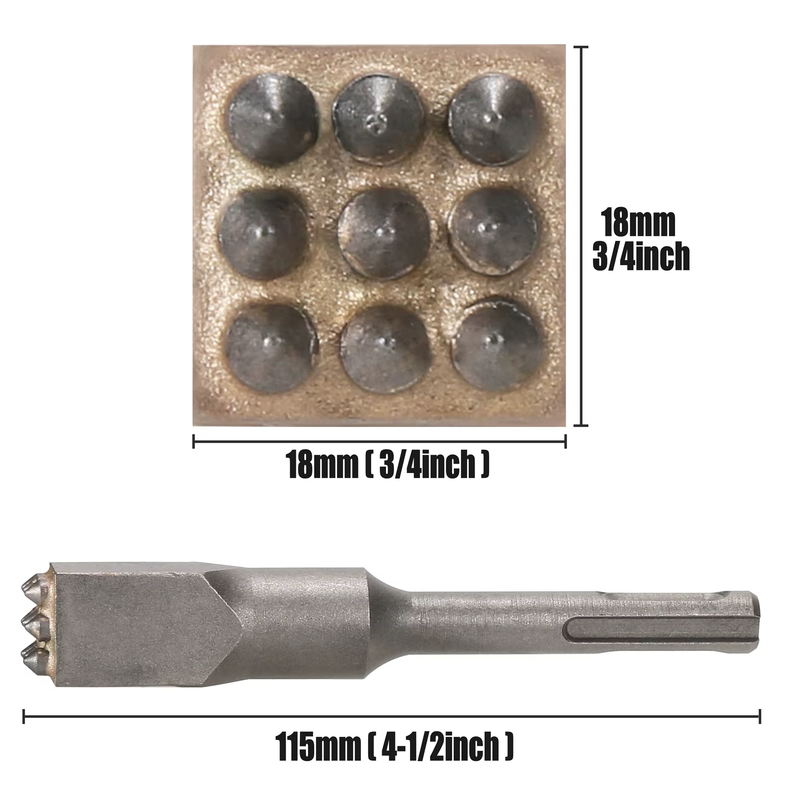 SDS Plus tige carbure pointe 9 dents Micro ciseau douille marteau forets pour ciment béton pierre ma