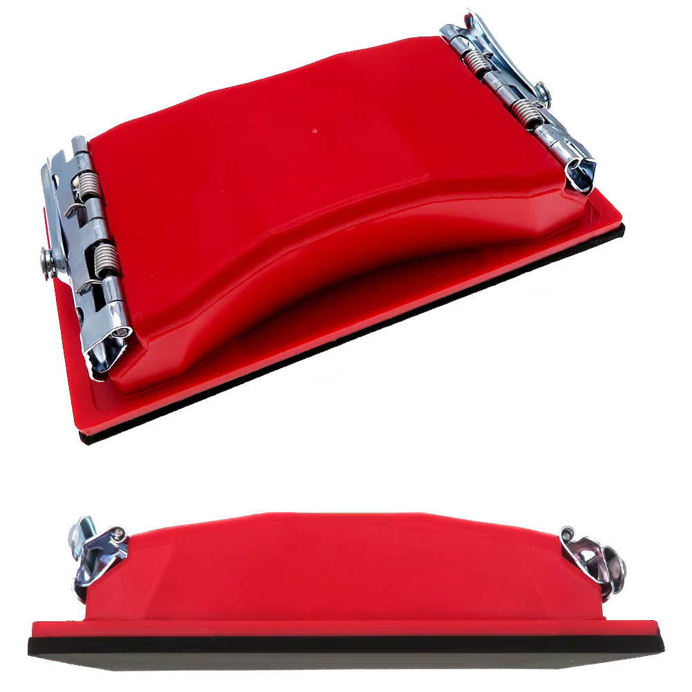 Support pour papier abrasif rectangulaire, ponceuse manuelle, couleur rouge