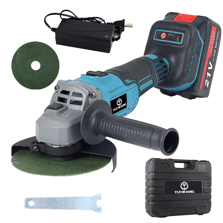 Meuleuse d'angle industrielle sans fil 21 V, rechargeable et portative, utilisée pour le meulage, la