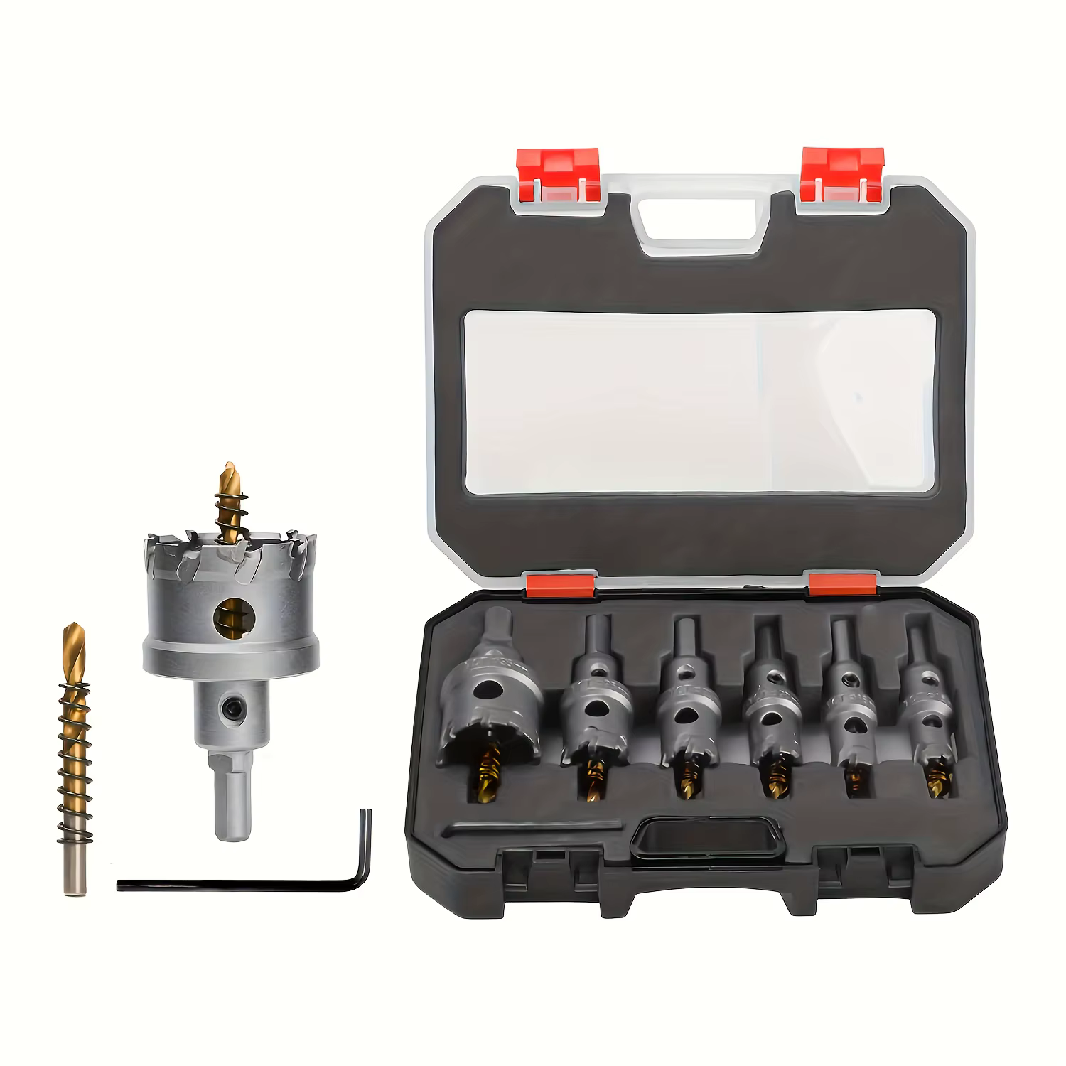 Kit de scies cloches en carbure TCT, 6 pièces, scies cloches pour métal de 5/8"-1-3/8", kit de scies