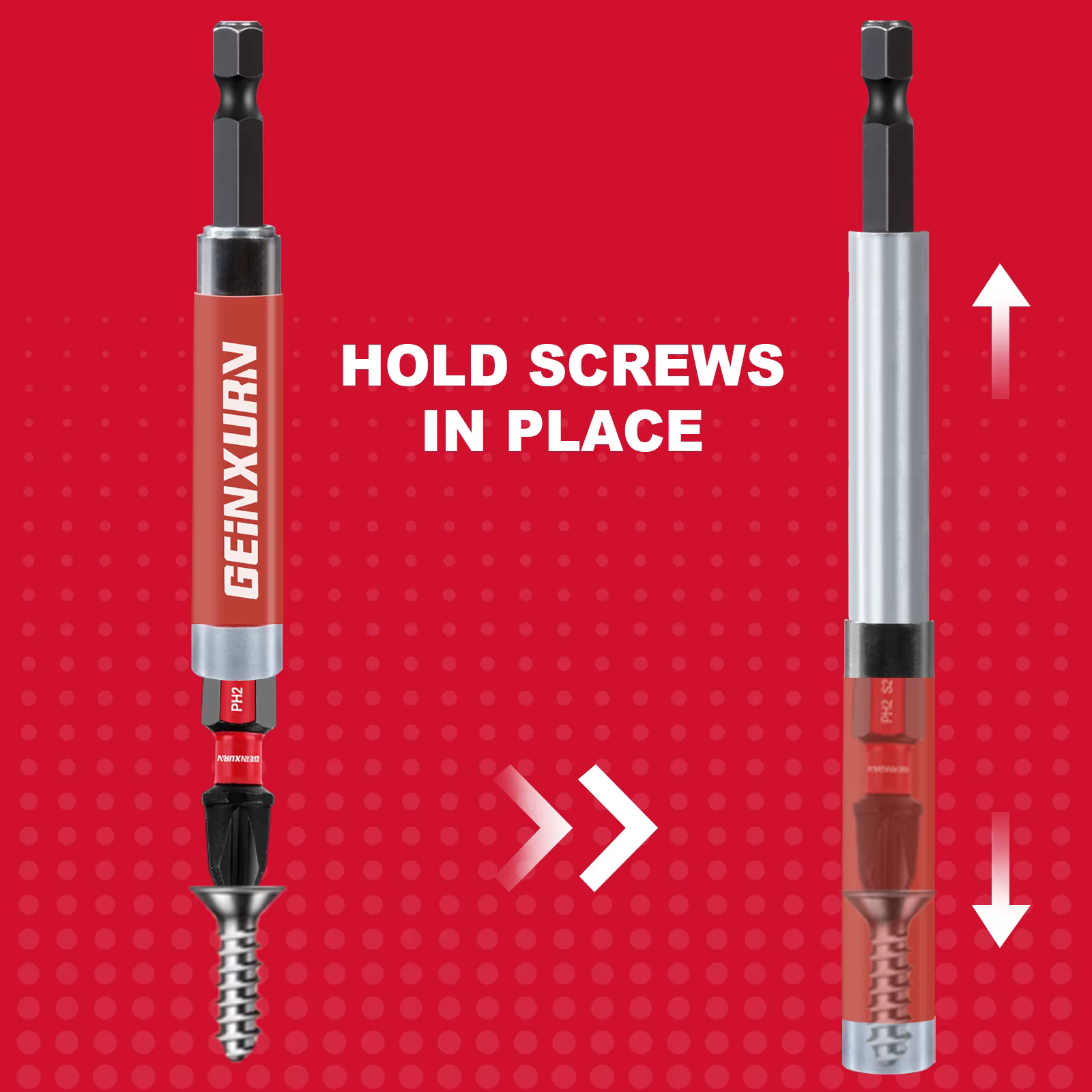 Guide d'entraînement Geinxurn avec manchon rétractable (3,15") et embout de tournevis, support de po