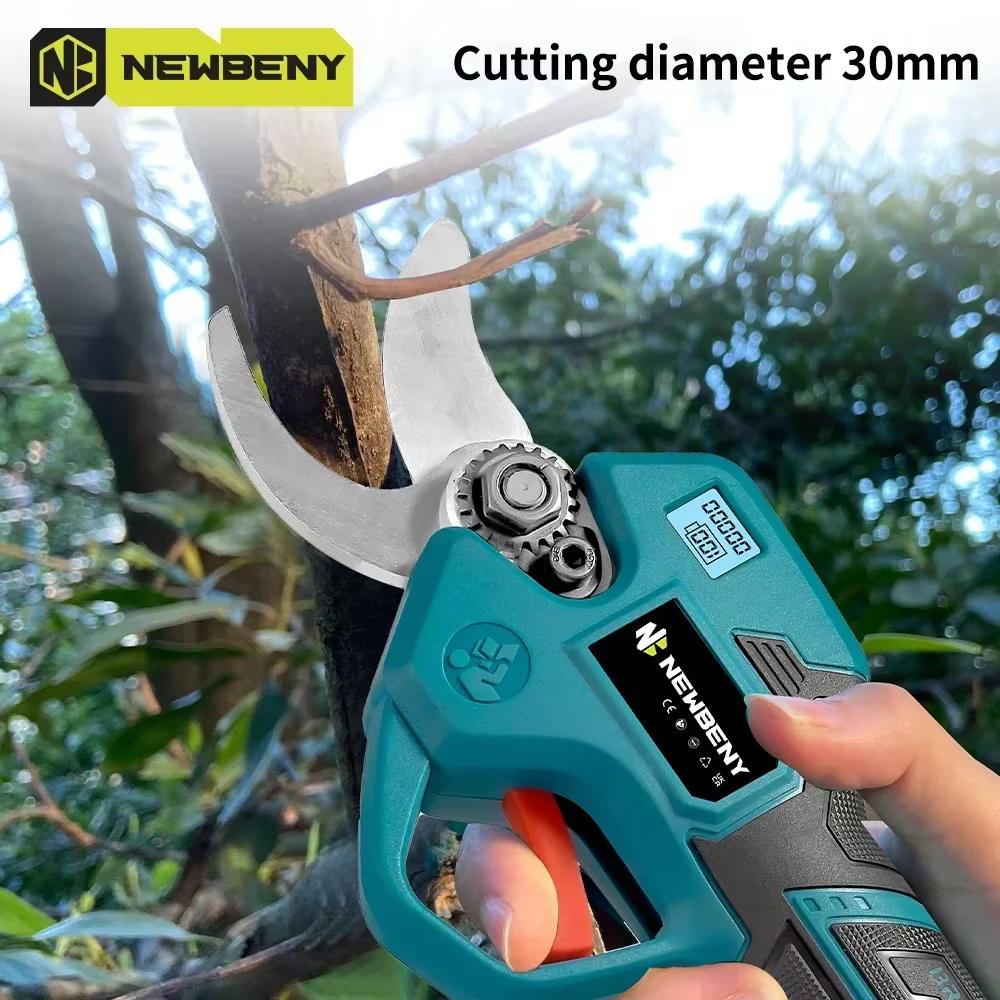 NEWBENY – sécateur électrique sans balais, 30mm, 4 vitesses, sans fil, pour jardin, arbres fruitiers
