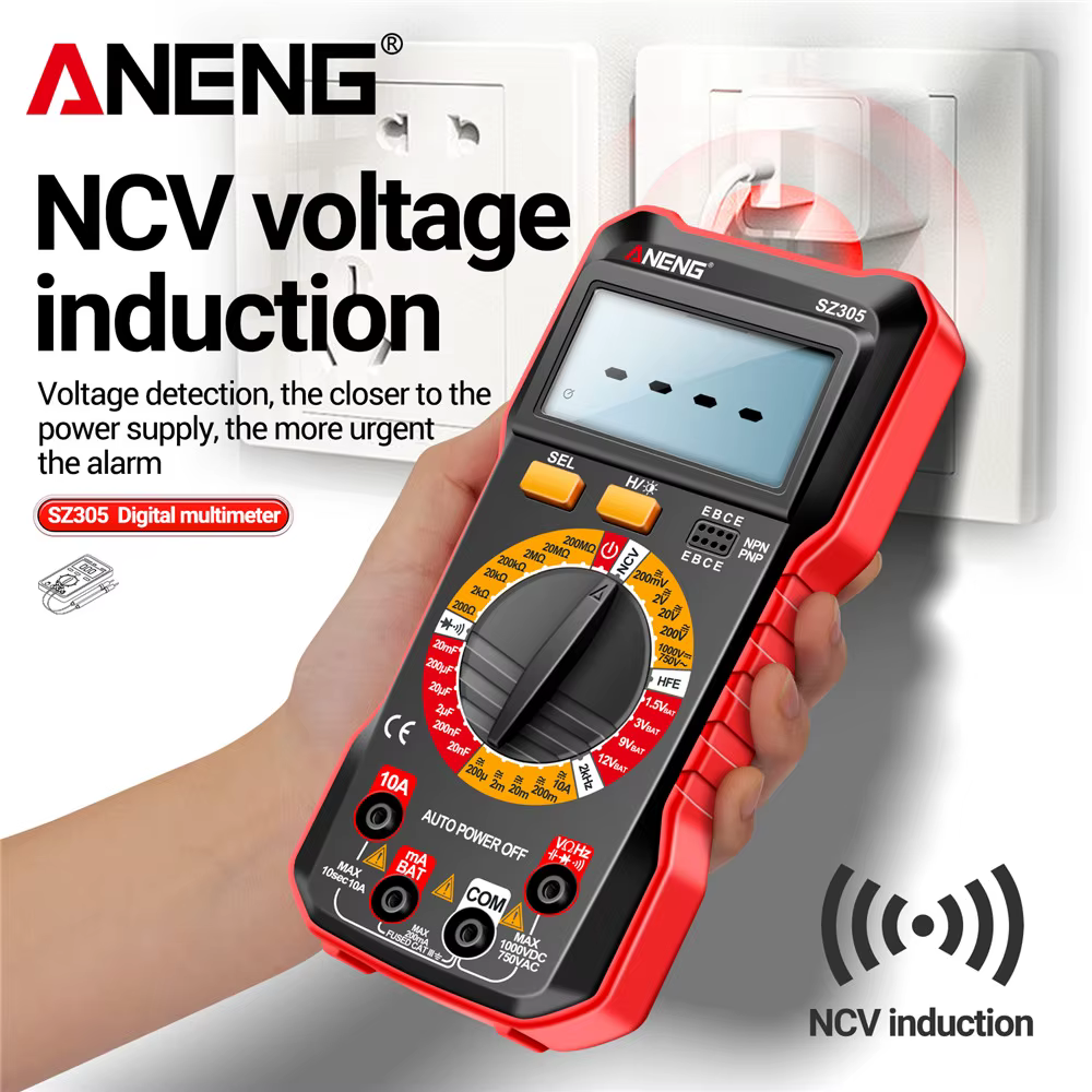 ANENG SZ305 multimètre numérique professionnel AC/DC tension ampèremètre condensateur hFE Triode NCV