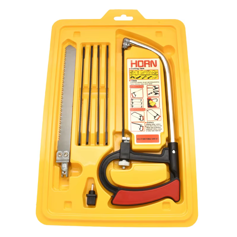 8in1 scie multi-usages main bricolage acier scie métal bois verre scie Kit 6 lames travail du bois t