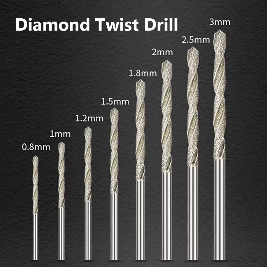 Foret à revêtement diamant 0.8mm 1mm 1.2mm 1.5mm 1.8mm 2mm 2.5mm 3mm foret pour carrelage pierre mar