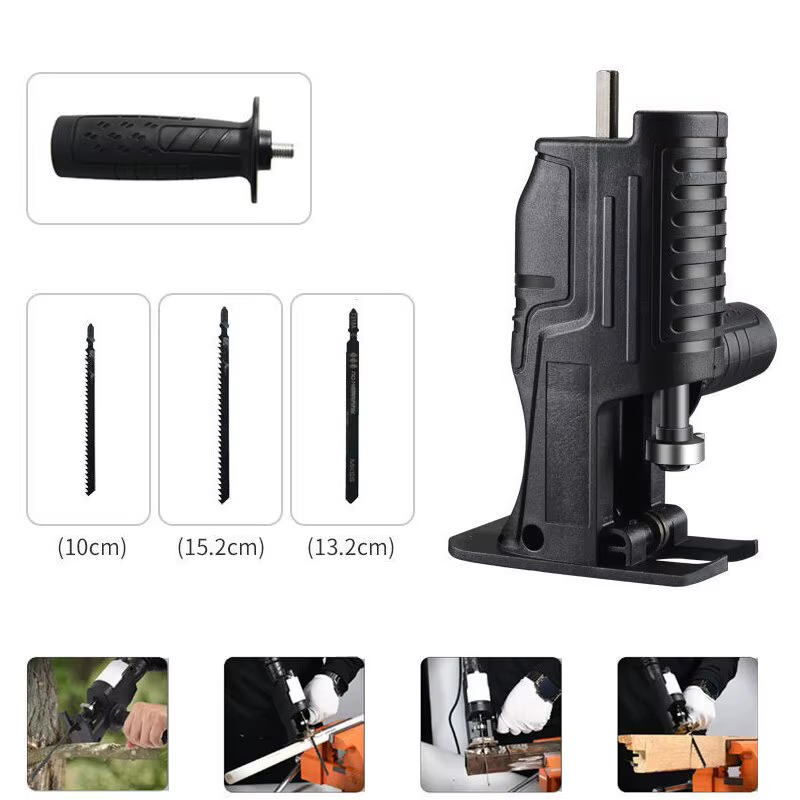 Adaptateur de perceuse à scie électrique alternative portable avec 3 lames de scie pour la découpe d