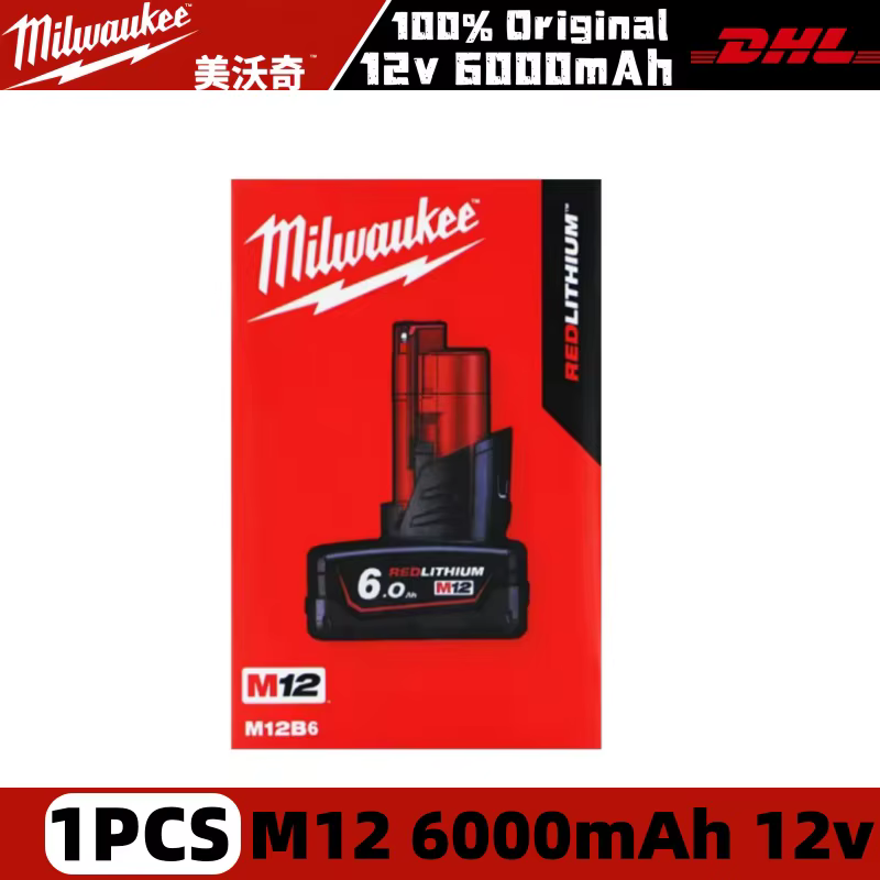 Batterie haute performance Milwaukee M18 6,0 Ah 100 % neuve, 18 V, lithium-ion rechargeable pour out