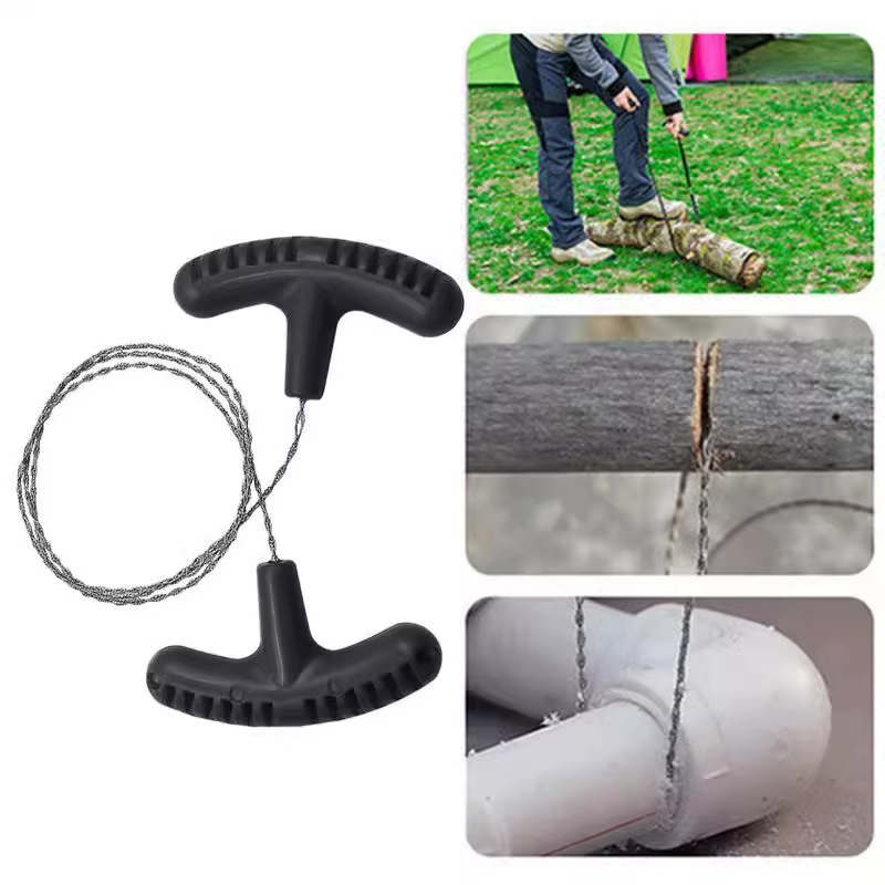 Scie à fil d'acier manuelle pour l'extérieur, outils de survie, coupe-scie à chaîne manuelle, équipe