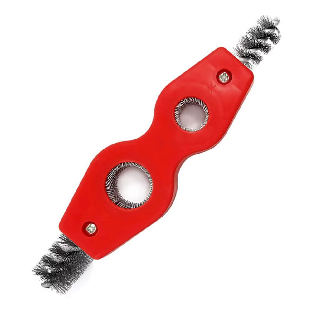 Brosse de tuyau en cuivre à double tête, 4 en 1, polissage de tubes en cuivre, alésoir intérieur et 