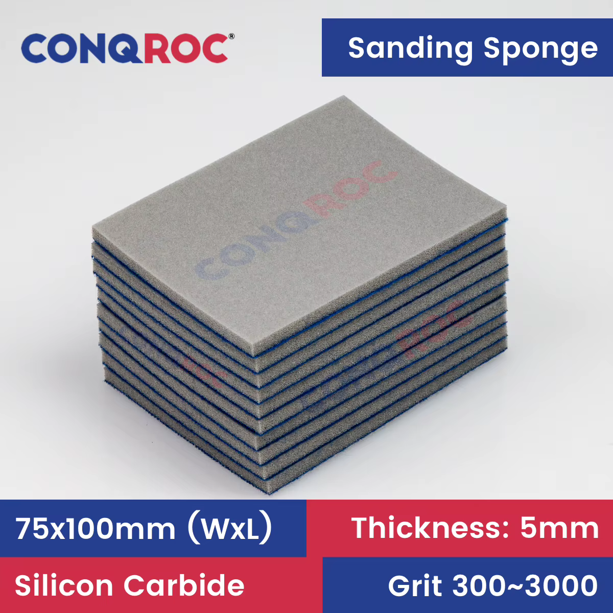 10 pièces 75x100x5mm éponges de ponçage carbure de silicium blocs de ponçage sec et humide pour télé