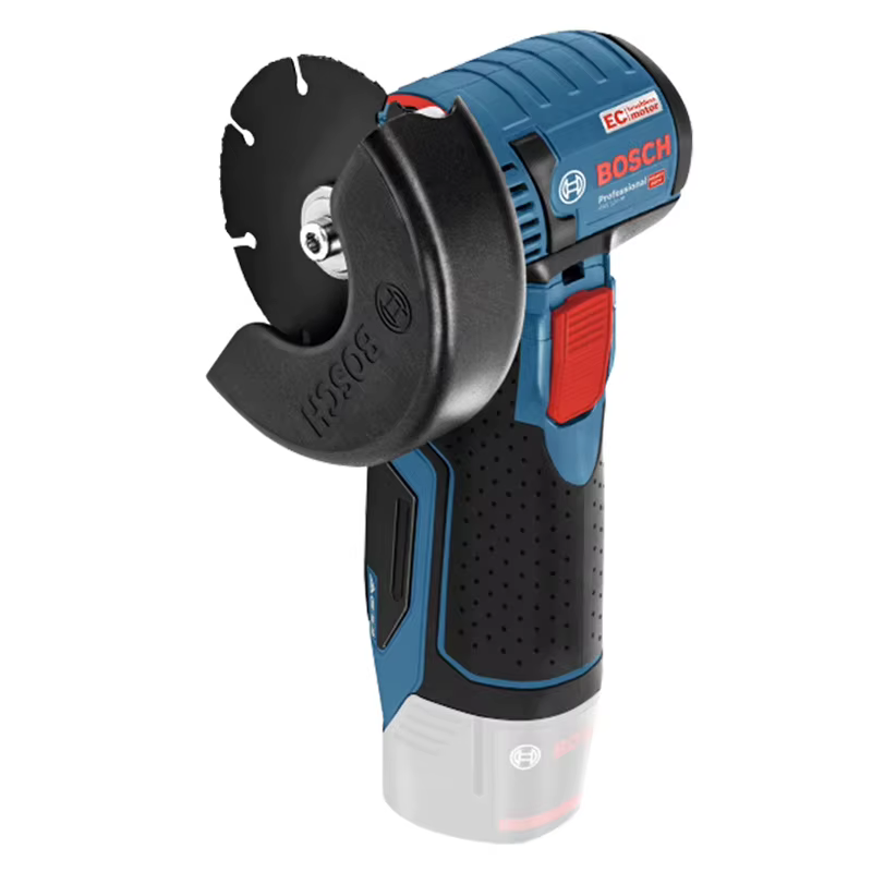 Nouvelle meuleuse miniature Bosch GWS 12V-76, blocage du mandrin pour un changement rapide des disqu