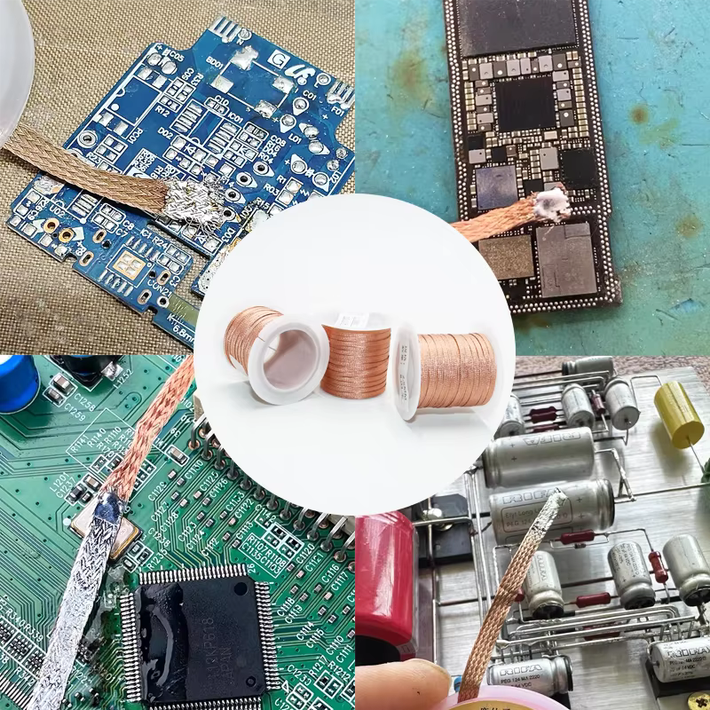 Mèche de cuivre fil à souder 6/8/10/15/20M RoHS soudure supprimer mèche de soudage électrique PCB té