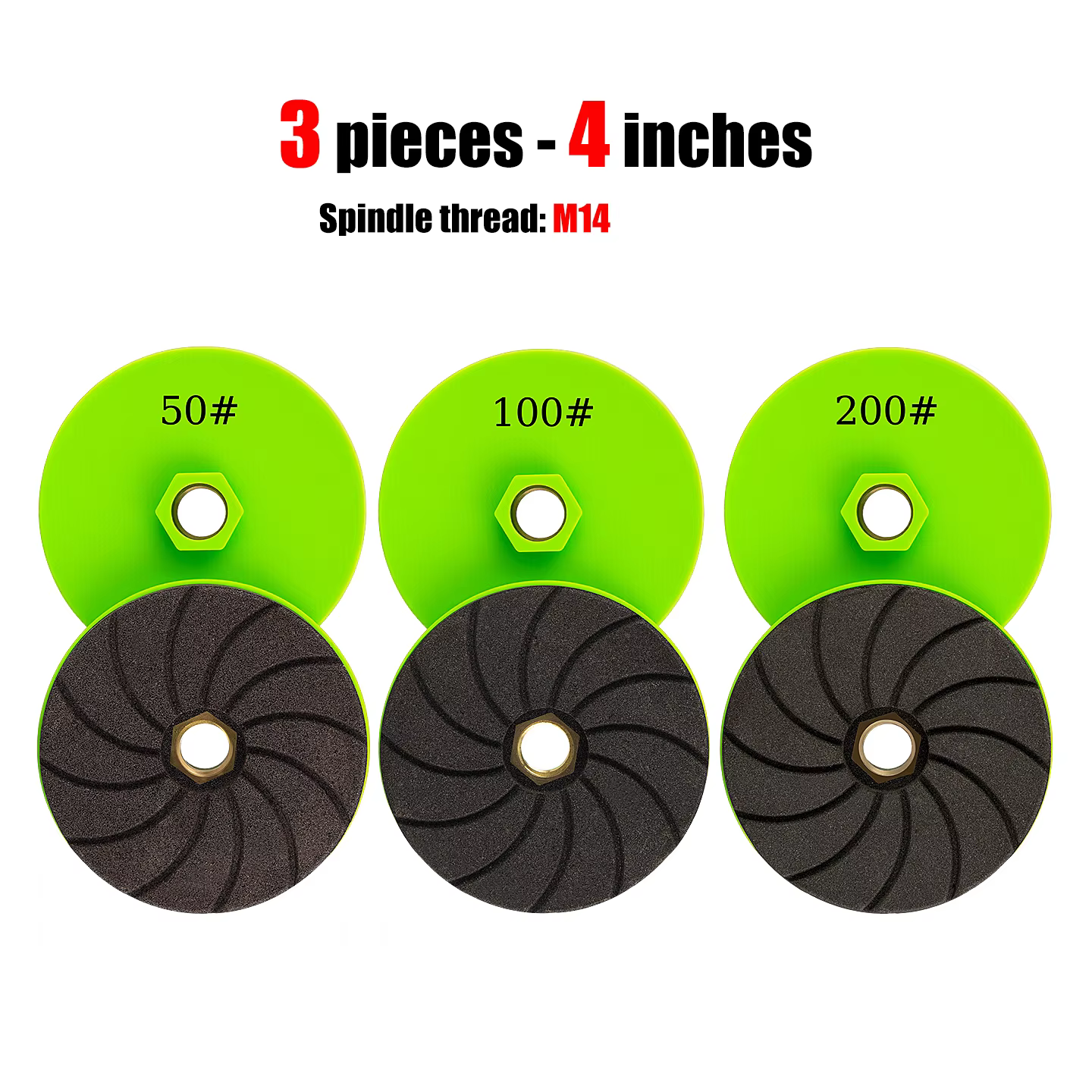 LOZLIN 3 disques diamantés de 4 pouces pour meulage, chanfreinage et polissage – Outil professionnel