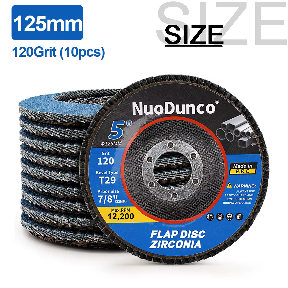 10 disques à lamelles de 125 mm T29 pour meuleuse d'angle, disques de ponçage, meules abrasives, gra