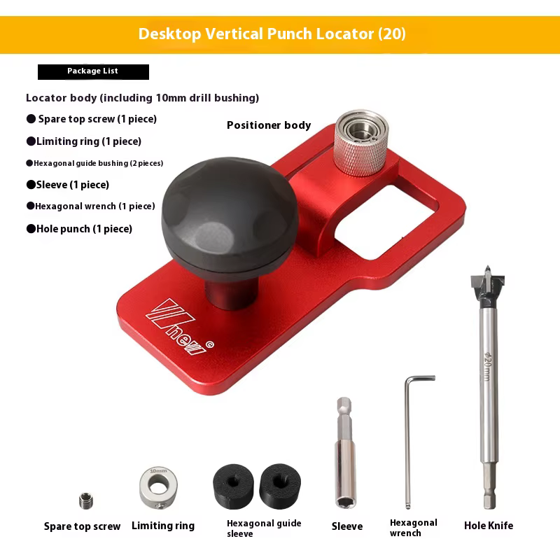Jeu de guides de perçage verticaux de précision de 20mm, pour Table de travail du bois, établi, loca