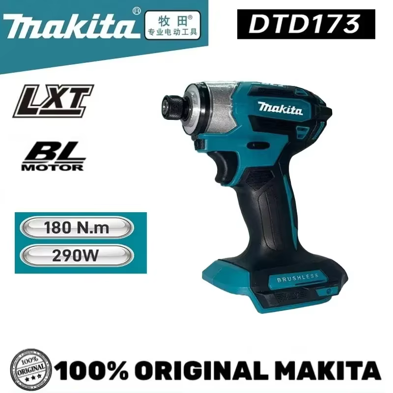 Makita DTD173 18V tournevis à percussion sans fil 180Nm perceuse électrique tournevis avec lumière L