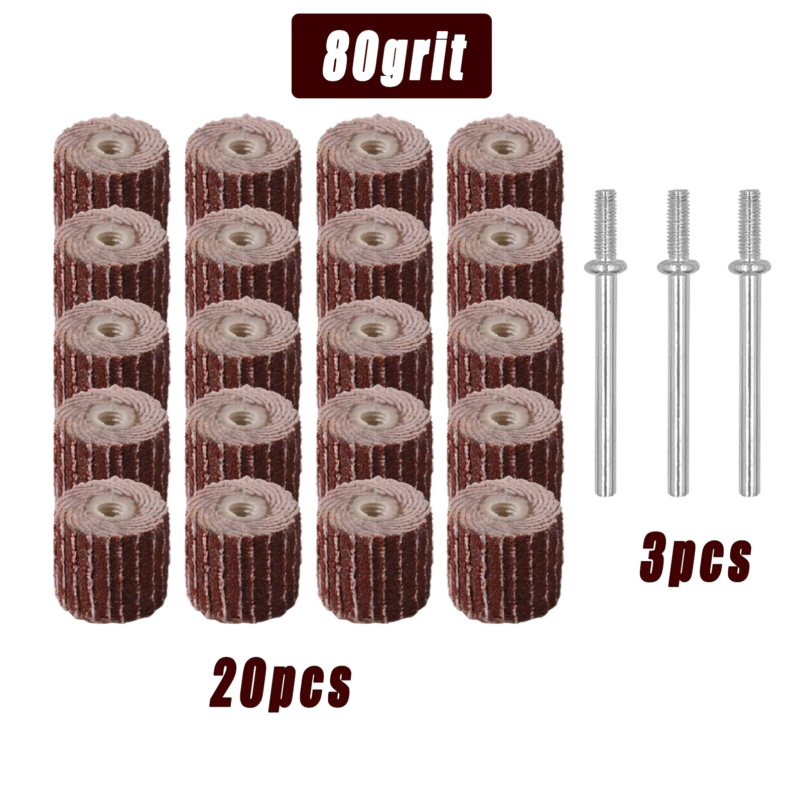 20 pièces roues de ponçage à lamelles abrasifs meuleuse ponceuse à clapet pour perceuse outil rotati