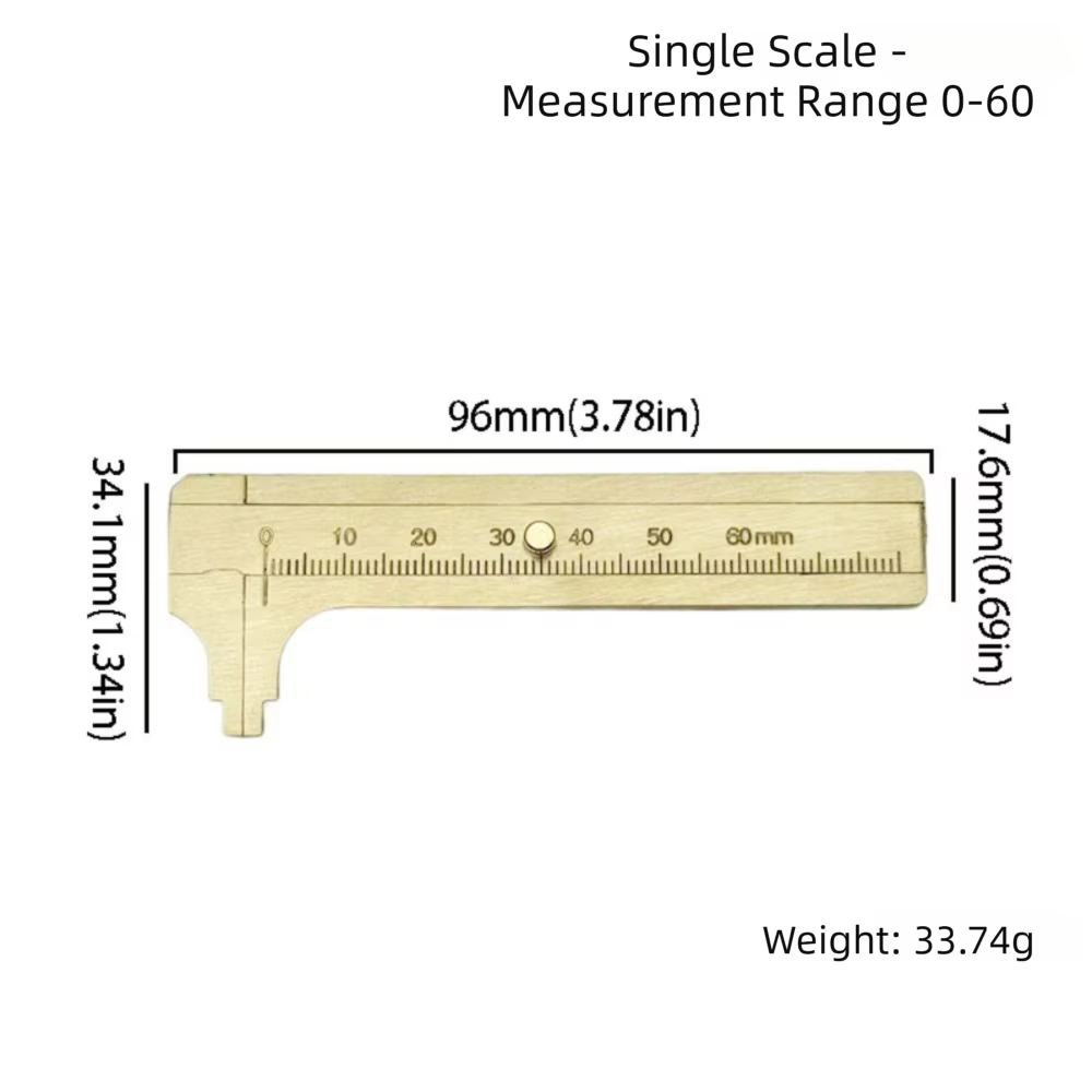 Pied à coulisse double échelle métrique et impériale en laiton, outil de mesure pour machiniste
