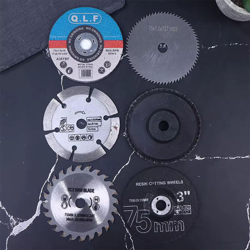 7 pièces/ensemble 75mm jeu de disques de coupe bricolage carrelage bois métal disque de coupe pour t