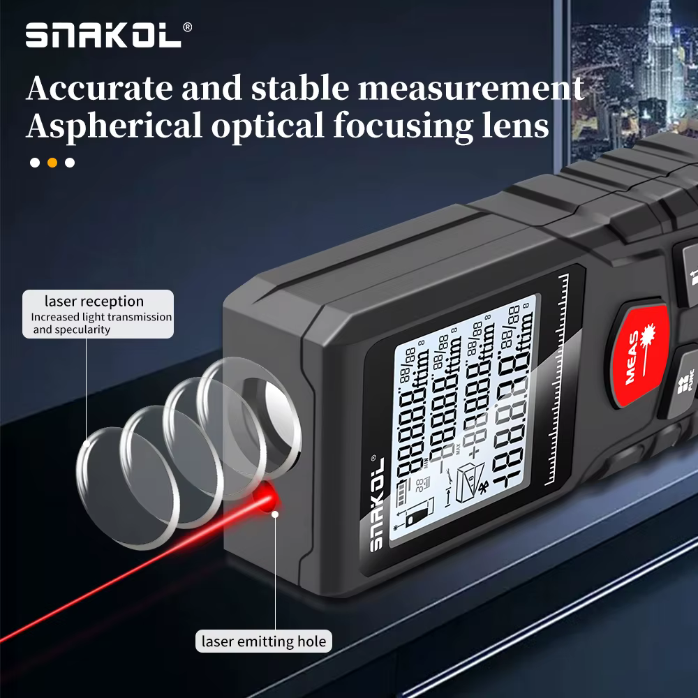 Snakol-Distancemètre laser professionnel, télémètre, ruban à mesurer numérique, règle, outils de tes