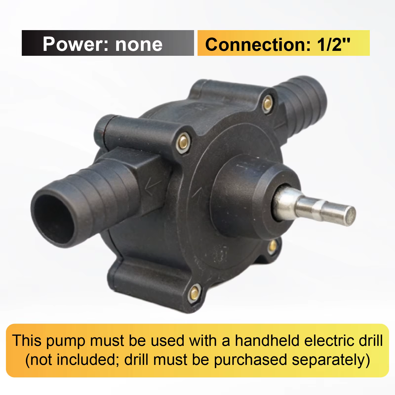 Pompe à Eau pour Perceuse Auto-Amorçante Pompe de Transfert Liquide Eau Huile Diesel Accessoire pour